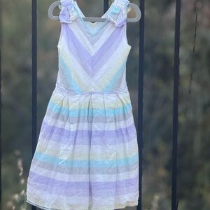Gymboree striped pastel Blue and Purple dress